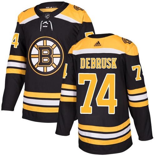 Adidas Men Boston Bruins #74 Jake DeBrusk Black Home Authentic Stitched NHL Jersey->boston bruins->NHL Jersey